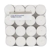 48 Pack Unscented Tealight Candles - Large
