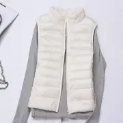 Women Lightweight Body Warmer Winter Quilted Vest Puffer Jacket Gilet Padded Coat White M