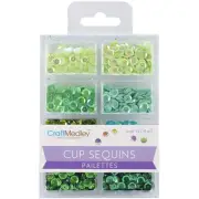 6 Pack Craft Medley(TM) Creative Essentials Cup Sequins 7mm 0.56oz-Go Green GC45