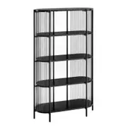 Connell Modern 5-Tier Bookcase Display Shelves Organiser Black