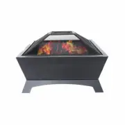 JUMBUCK Newport Design Firepit Fire Pit Outdoor Steel Camping Mesh Screen Lid