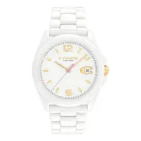 在飛比找蝦皮商城優惠-COACH | C字陶瓷錶帶 氣質型女錶 腕錶-白/36mm