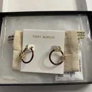 Tory Burch SMALL ELEANOR PAVÉ HOOP EARRING