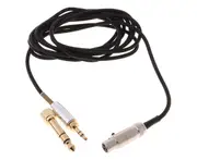 6.3/3.5mm Jack Cable Detachable Replacement Gaming Headphone Cable 2M Long for AKG Q701 K702 K267 K712 K141 Audio Cord - Black