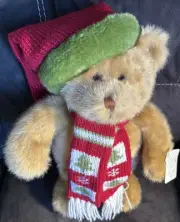 Vintage Dillards 18" Christmas Teddy Bear with Hat & Scarf (c) 2003 With Tags
