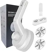 Rechargeable Electric Lint Remover, Portable Fabric Shaver Sweater Defuzzer with 2 Replacement Blades, Battery Operated Lint Shaver for Clothes Fuzz, Lint Balls, Pills, Bobbles White