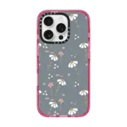 iPhone 16 Pro Impact Case MagSafe Compatible Wildflower Pattern in Blue