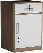 Filing Cabinet Office Short Cabinet Multifunctional Storage Cabinet File Cabinet Steel Drawer Cabinet Under Desk with Lock Cabinet，1.2mm Storage Cabinet(Brown)