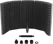 BEELUCK Microphone Isolation Shield with Absorbing Foam, Portable Sound Booth Professional Foldable Acoustic Sound Shield Portable for Recording Studio