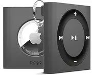 elago W7 Case Keychain Compatible with Apple AirTags - Drop Protection, Carabiner Key Ring, Classic Retro MP3 Player Design (Track Dogs, Keys, Backpacks, Purses) Tracking Device Not Included (Dark Grey)