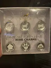 Doghaus Puppy Love Wine Glass Charms Set Of 6