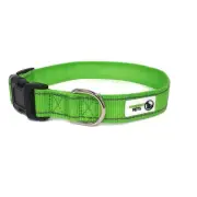 Reflective Adjustable Large Green Nylon Dog Collar for Pets
