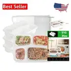 BPA Free 40 Pack 34oz Meal Prep Containers - Leak-Proof & Microwave Safe