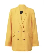DECJUBA CAMELIA LINEN BLAZER MARIGOLD SIZE 6 BNWT RRP $179.95