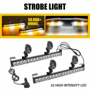 Universal LED Amber & White Strobe Flashing Warning Hazard Light Signal Lamp US