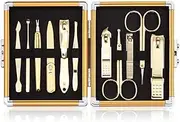 Three Seven (777) Premium Quality Gift Travel Manicure Grooming Kit Nail Clipper Set(16000AM), Made in Korea, Since 1975. (Gold)