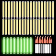 SANKESONG 50 Pcs Fishing Glow Sticks,Luminous Fishing Light Bar,Fluorescent Light Bar,4.5 x 37mm Warning Lights on Fishing Rods,Starlite Fishing Accessories for Night Fishing