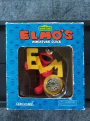 Vintage 1995 Sesame Street ELMO’s Miniature Hand Painted FANTASMA ELMO Clock