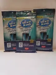 Miracle Brands Electronic Wipes Travel Size, 3 pack, 20 each pack