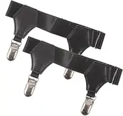 [AKOOSY] 2Pcs Non Slip Sock Keeper Garter Strap for Men and Women Comfortable Fixed Sock Clamp Lightweight and Durable Design Convenient Sock Stay for Everyday Use Black