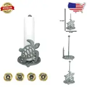 Beautiful Cast Iron Sea Turtle Paper Towel Stand - Perfect for Beach Home Decor