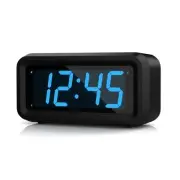 Alarm Clock Digital Clock Constantly 1.2 LED Blue Digits Display Battery Po