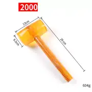 Rubber Hammer Transparent Wooden Handle Mounted Mallet 2000 Type 6.5cm