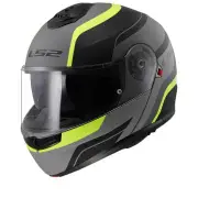 FF908 Strobe II Monza Matt Black H-V Yellow 06 Modular Helmet