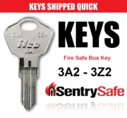 Sentry Safe & Fire Box keys / Series 3A2 - 3Z2 / Select your key code / Sentry