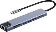 Docking Station, Multiport Adapter, 5Gbps High-Speed Performance 4k Output Versatile Connectivity Quick Data Transfer Wide Compatibility, USB Adapter for Computer, Laptop, Tablet