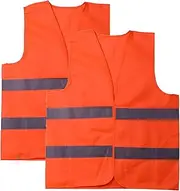 2 Pack Hi Vis Vests,Hi Vis Safety Vests with 2 Reflective Stripes,Night Workwear Reflective Vest,for Traffic Work, Running, Surveyor and Security Guard Construction Vest