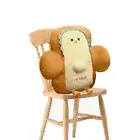 SOGA 58cm Sliced Toast Cushion Stuffed Sleep Pillow Smiley Face Cartoon Plush