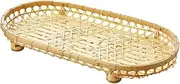 Banyo White Bamboo Oval Hors d'Oeuvres 21-817W, Made in Japan