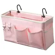 Bedside Caddy/Bedside Storage Bag Hanging Organizer for Bunk and Light Pink