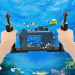 鋁合金雙手持攝影潛水支架 適用GOPRO10系列微單單眼相機防水殼