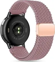 [EverAct] 18mm Magnetic Braided Watch Band Compatible with Garmin Venu 3S 41 mm/Venu 2S/Vivoactive 4S/Vivomove 3S/Forerunner 265S/Forerunner 255S,Quick Release Nylon Soft Sport Stretchy Strap for Women