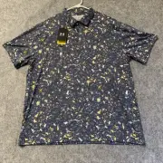 Under Armour The Playoff Polo Mens XL Gray All Over Print Short Sleeve NWT
