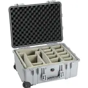 Pelican 1560 Case with Padded Dividers - Silver