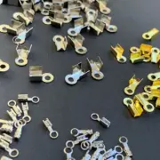 100 pcs CORD END TIP CONNECTOR FOLD OVER CRIMP BAND RECTANGLE SQUARE