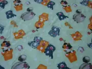 Flannelette Green Fitted Kitty Cats Cot Sheet Handmade