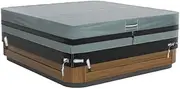 GREENER Square Hot Tub Cover Heavy Duty 600D Polyester Waterproof Spa Covers for Hot Tub UV Protection & Wind-Proof Outdoor Hot Tub Cover Protector Soft with PVC Coating Grey(97 * 97 * 20inches)