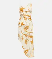 [Jacques Wei] Jacques Wei Asymmetric printed midi dress AU 8 white