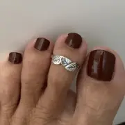 Sterling Silver Triple Leaves Toe Ring, Silver Rings, Leaf Ring, Tree Ring