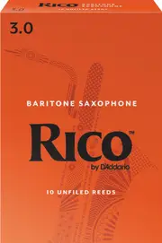Rico Baritone Sax Reeds, Strength 3.0, 10-pack