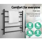 Heated Towel Rail Ladder Rails Electric Warmer Heater Holder Rack Bathroom Black