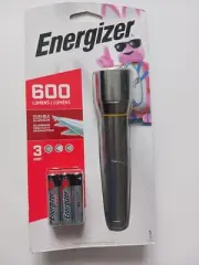 Energizer Vision HD Metal 600 Lumens Flashlight Wide Beam 2 hr Runtime New