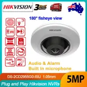Hikvision 5MP 180° Fisheye IP Camera IR POE Mic Audio & Alarm DS-2CD2955G0-ISU