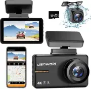 WiFi GPS and Speed Dash Cam Front and Rear, Loop Recording Dash Cam with Parking