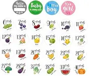 Vaguelly 28pcs Pregnant Women Shooting Props Photo Stickers Maternity Photography Props Pregnancy Growth Stickers Week High-end Self-Adhesive Stickers Newborn Crafts Pregnant Woman