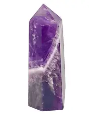 Around 80mm Beautiful Natural Purple Chevron Amethyst Point Healing Stone Tower